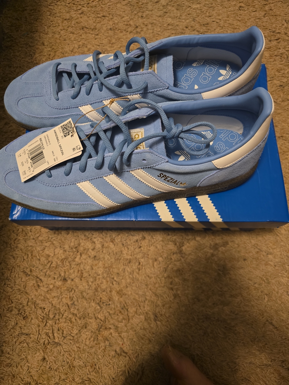 adidas Handball Spezial Suede Sneakers - Light Blue & White